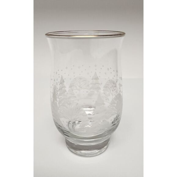 Libbey Arby's Christmas Etched Vintage 10oz Pinecone Gold Rim Glasses Lots Of 6 - Picture 6 of 9